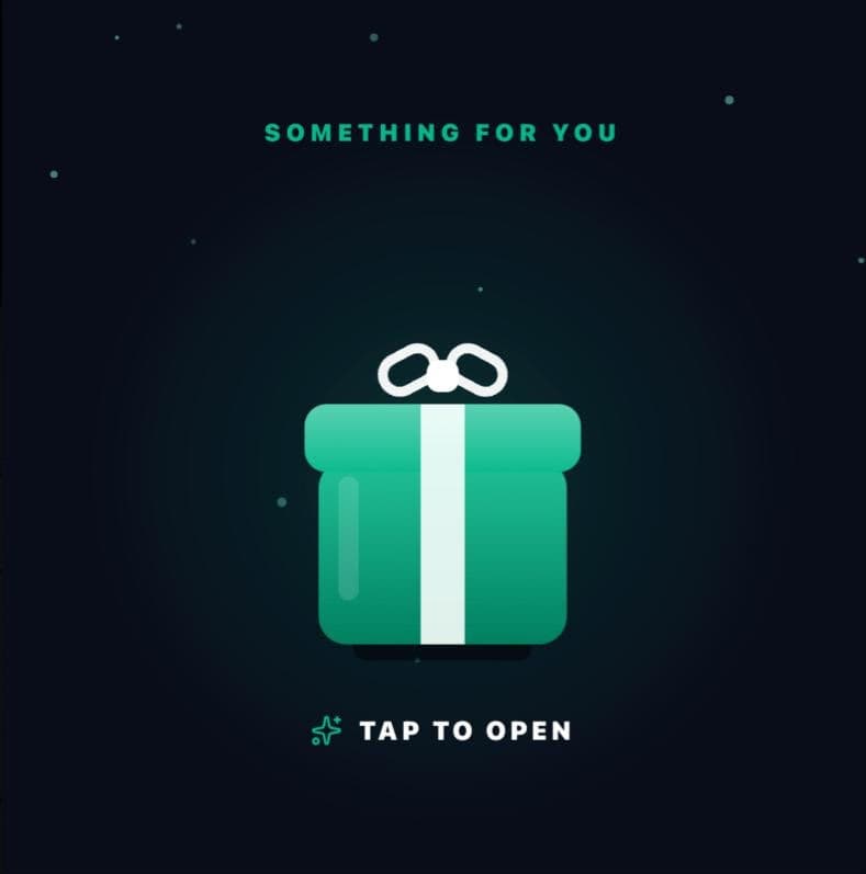 A gift from the MadGoal team waiting to be opened